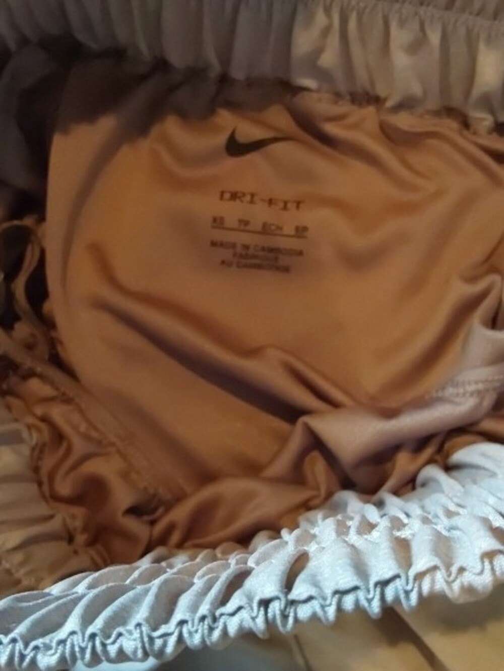 NIKE Neutral Smocked-Waist Shorts — Light Beige XS - Picture 7 of 7
